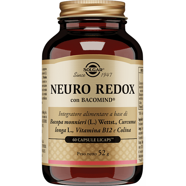 Cúrcuma 641,5 mg + Colina – 60 cápsulas veganas | Solgar Neuro Redox