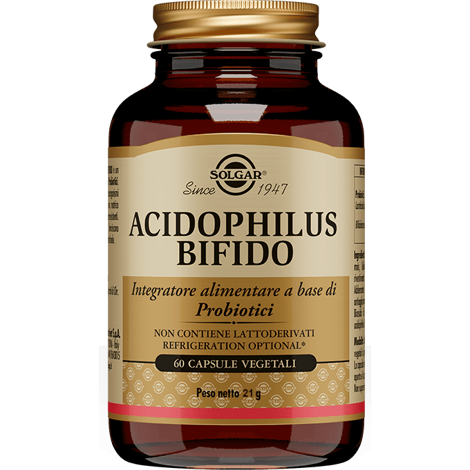 Probióticos con bacterias lácticas | Acidophilus Bifido 60 cápsulas Solgar