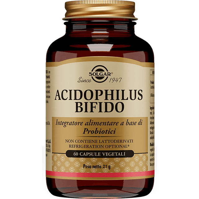 Probióticos con bacterias lácticas | Acidophilus Bifido 60 cápsulas Solgar