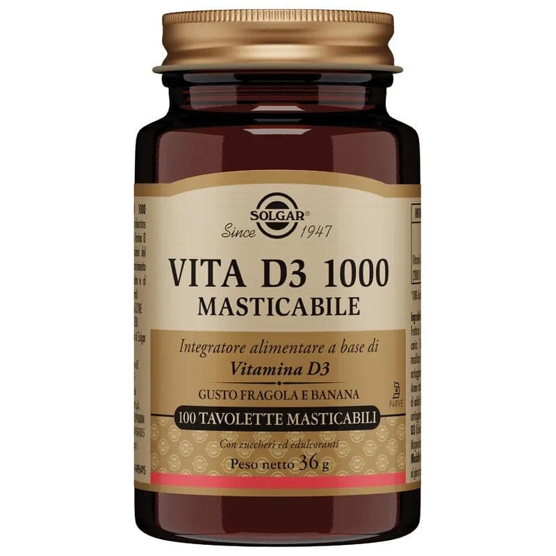 Vitamina D3 – 100 comprimidos masticables | Solgar Vita D3 1000