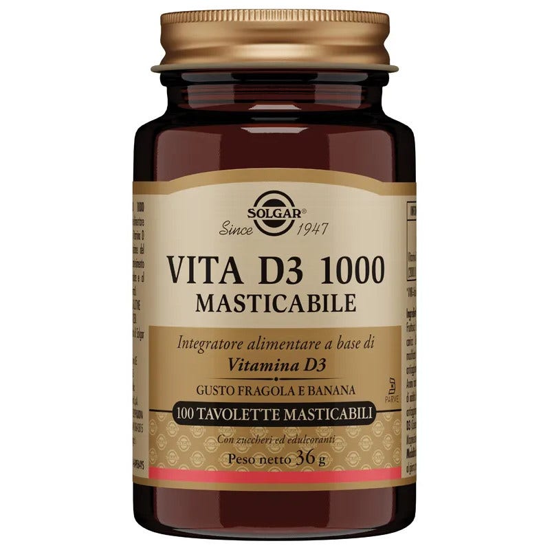 Vitamina D3 – 100 comprimidos masticables | Solgar Vita D3 1000