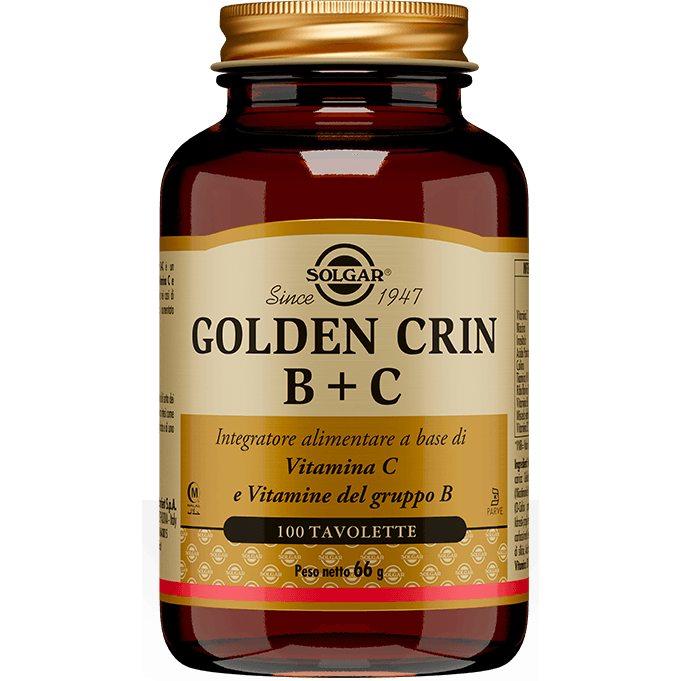 Vitamina C 125 mg + Complejo B – 100 comprimidos | Solgar Golden Crin B+C