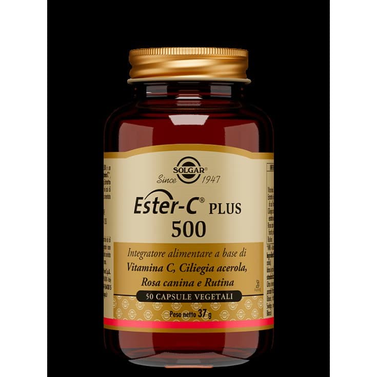 Vitamina C 1.000 mg + Calcio – 50 cápsulas | Solgar Ester C Plus 500 Vegan