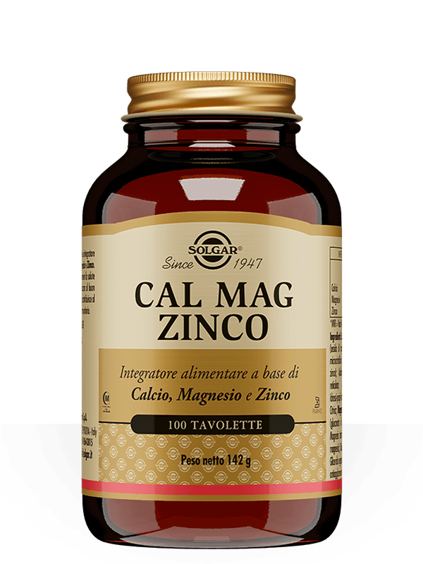 Calcio 1000 mg + Magnesio – 100 comprimidos | Solgar Cal Mag Zinc