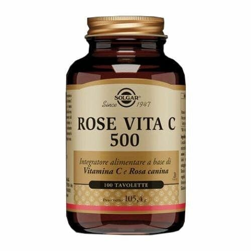 Solgar Rose Vita C 500 – Vitamina C con escaramujo, 100 comprimidos