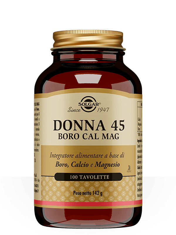 Calcio + Magnesio – 100 comprimidos para mujeres | Solgar Donna 45 Boro Cal Mag