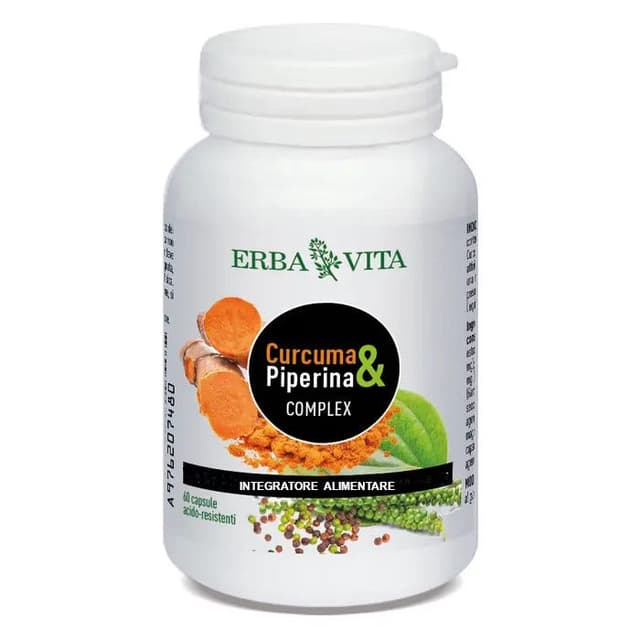 Curcuma + Piper Complex EBV – 60 cápsulas | Erba Vita