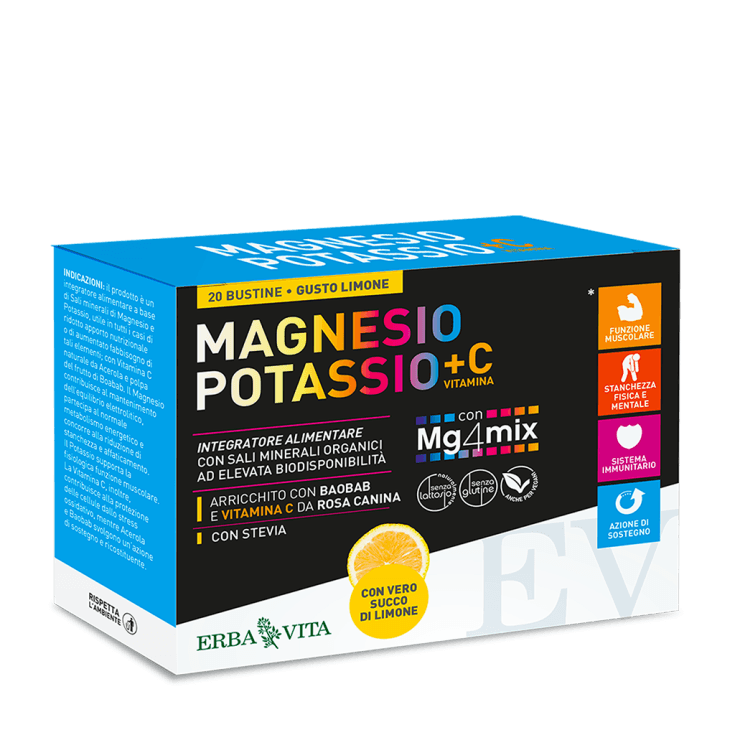 Magnesio y Potasio + Vit C Limón – Polvo, 1 unidad | Erba Vita