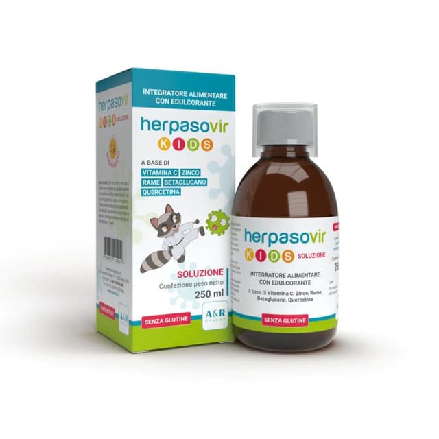 Vitamina C 100 mg + Beta-Glucano – 250 ml | Herpasovir Kids Solución