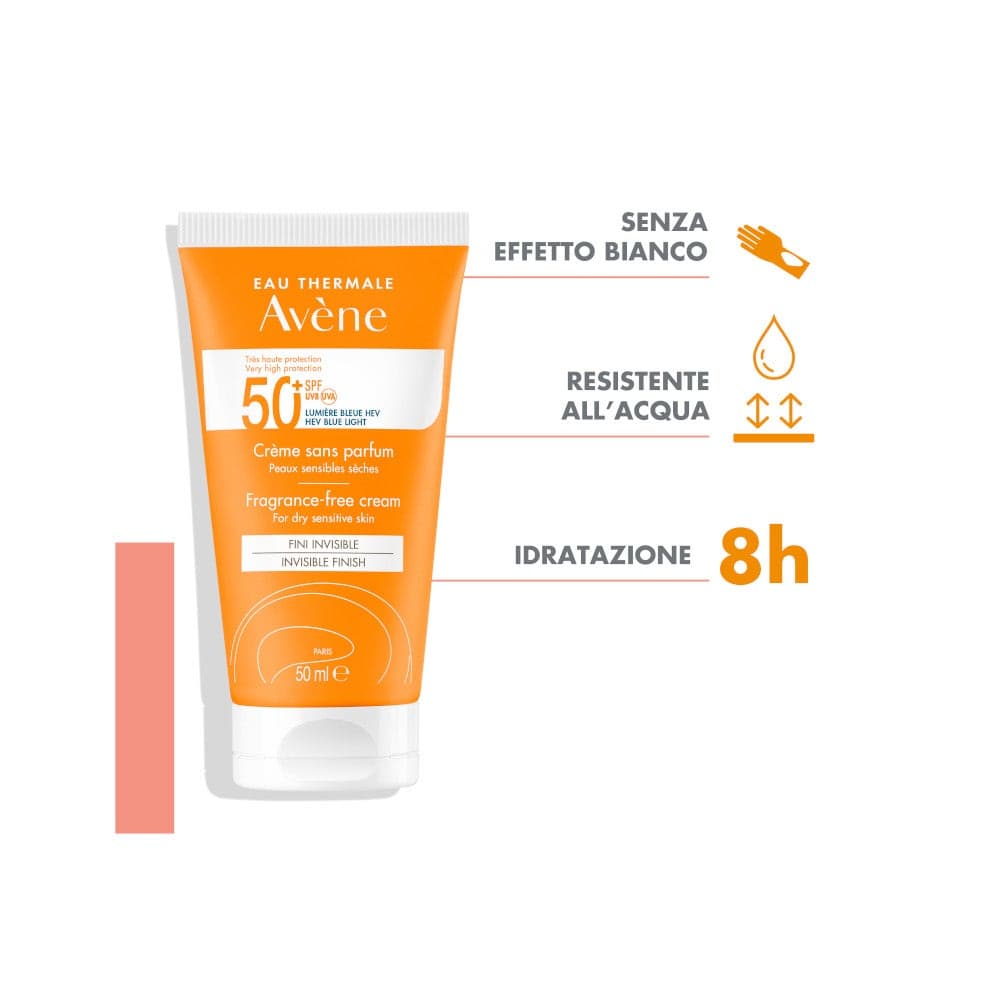 Avène Solar Crema SPF 50+ sin perfume – Crema solar