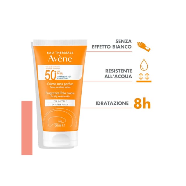 Avène Solar Crema SPF 50+ sin perfume – Crema solar
