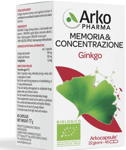 Arkocapsule Ginkgo Bio – 45 cápsulas