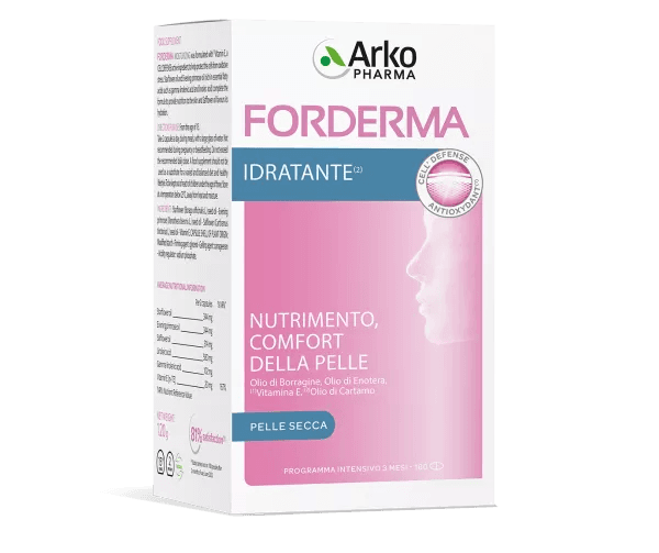 Forderma Hidratante – Aceite de onagra 344 mg + Vitamina E – 180 cápsulas