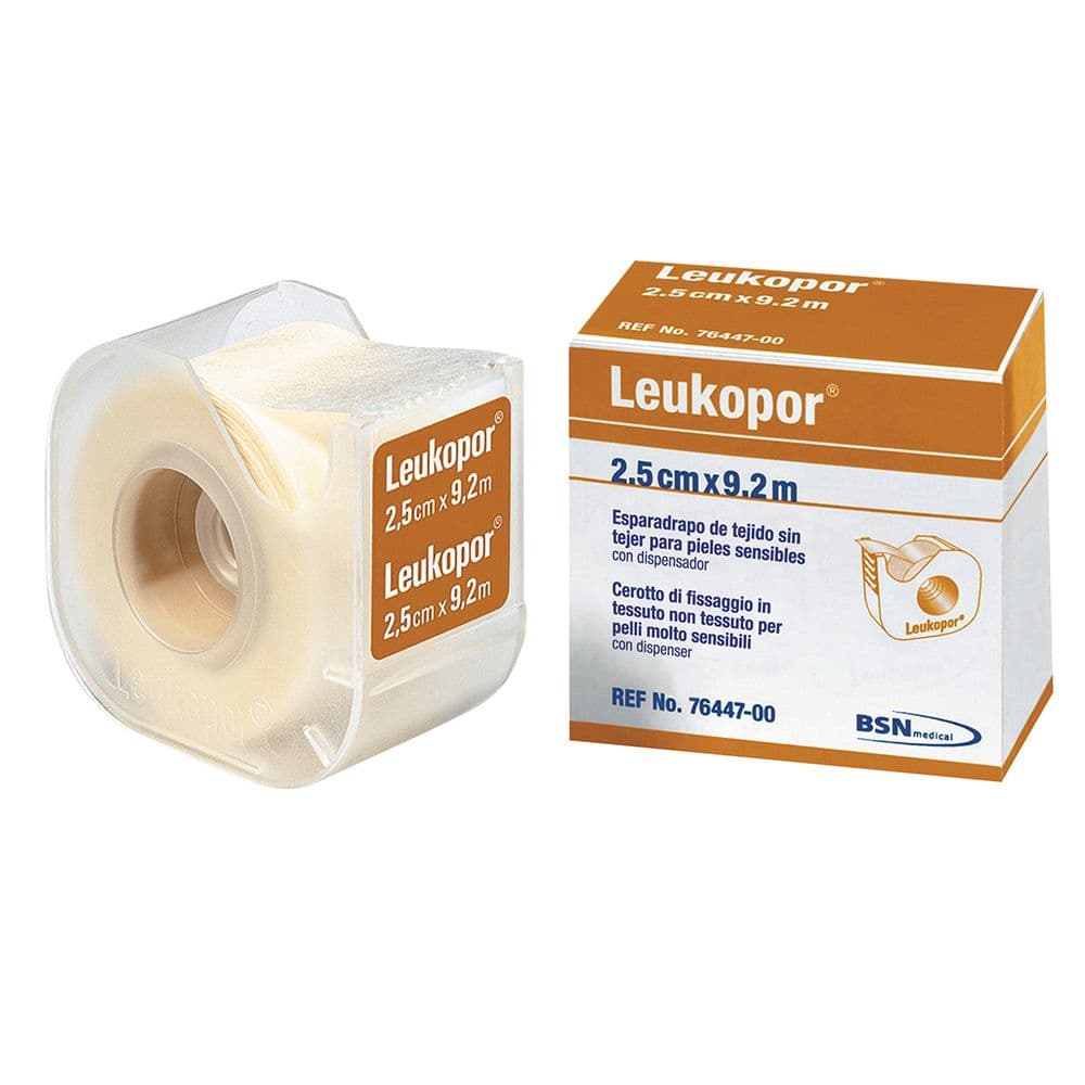 Leukopor Esparadrapo 9,2 × 2,5 cm – Dispensador