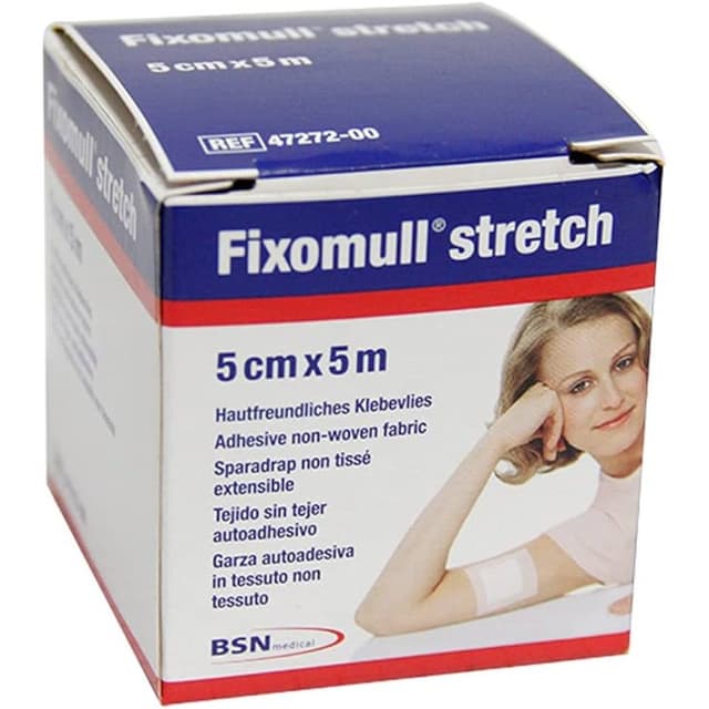 Fixomull Stretch – Esparadrapo elástico de fijación 5 m × 5 cm