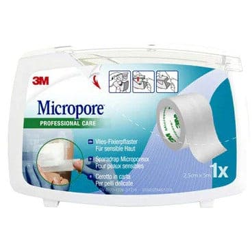 Micropore Esparadrapo de Papel 2,5 cm x 5 m con dispensador