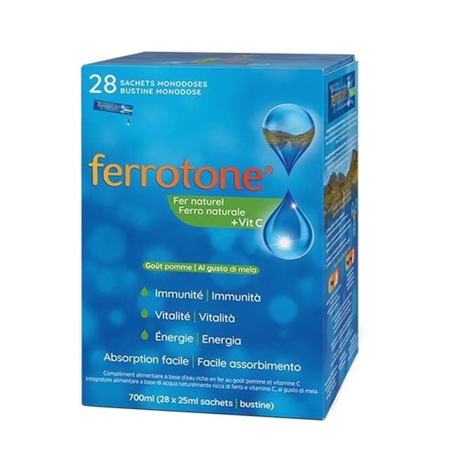 Ferrotone Apple Hierro + Vitamina C – 28 sobres de 25 ml