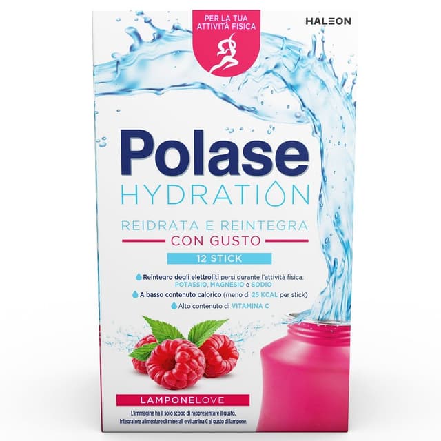 Potasio 400 mg + Calcio – 12 sobres | Polase Hydration Frambuesa
