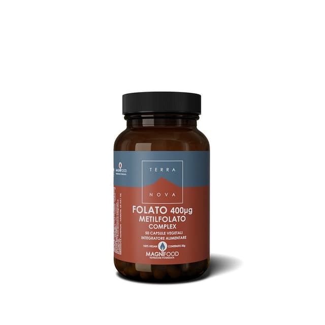 Ácido Fólico 400 μg + Calcio – 50 cápsulas | Terranova Folat Complex