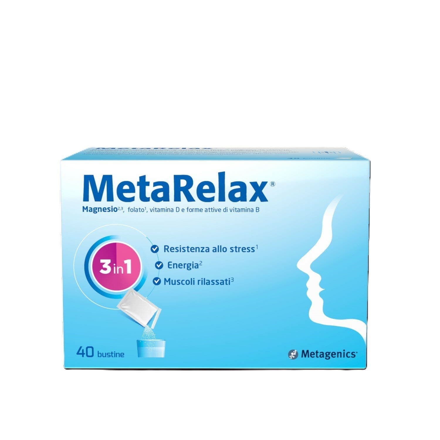 Magnesio + Complejo de vitamina B – 40 sobres | Metarelax