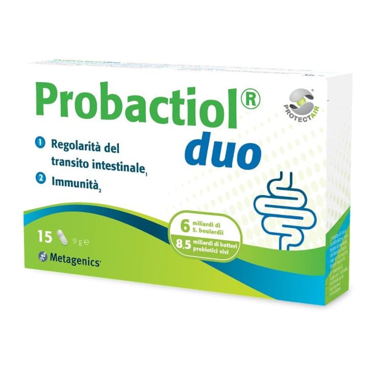Probióticos + Saccharomyces boulardii – 15 cápsulas | Probactiol Duo New
