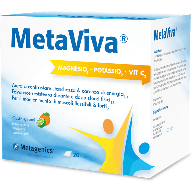 Magnesio 200 mg – 20 sobres | Metaviva Mg/K/Vit C
