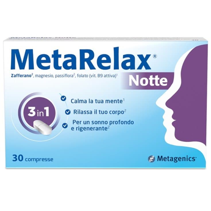 Magnesio 60 mg + Multivitaminas – 30 comprimidos noche | Metarelax Notte