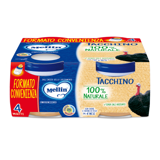 Mellin Omo Pavo – Proteína + Hierro – 4 x 80 g Papilla