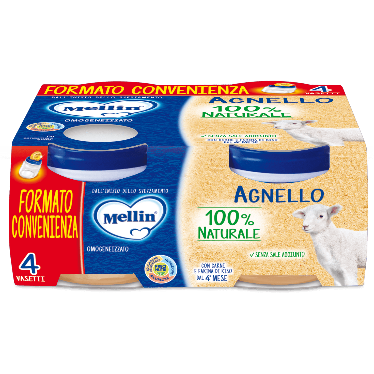 Mellin Alimento para Bebé Cordero – 4×80 g