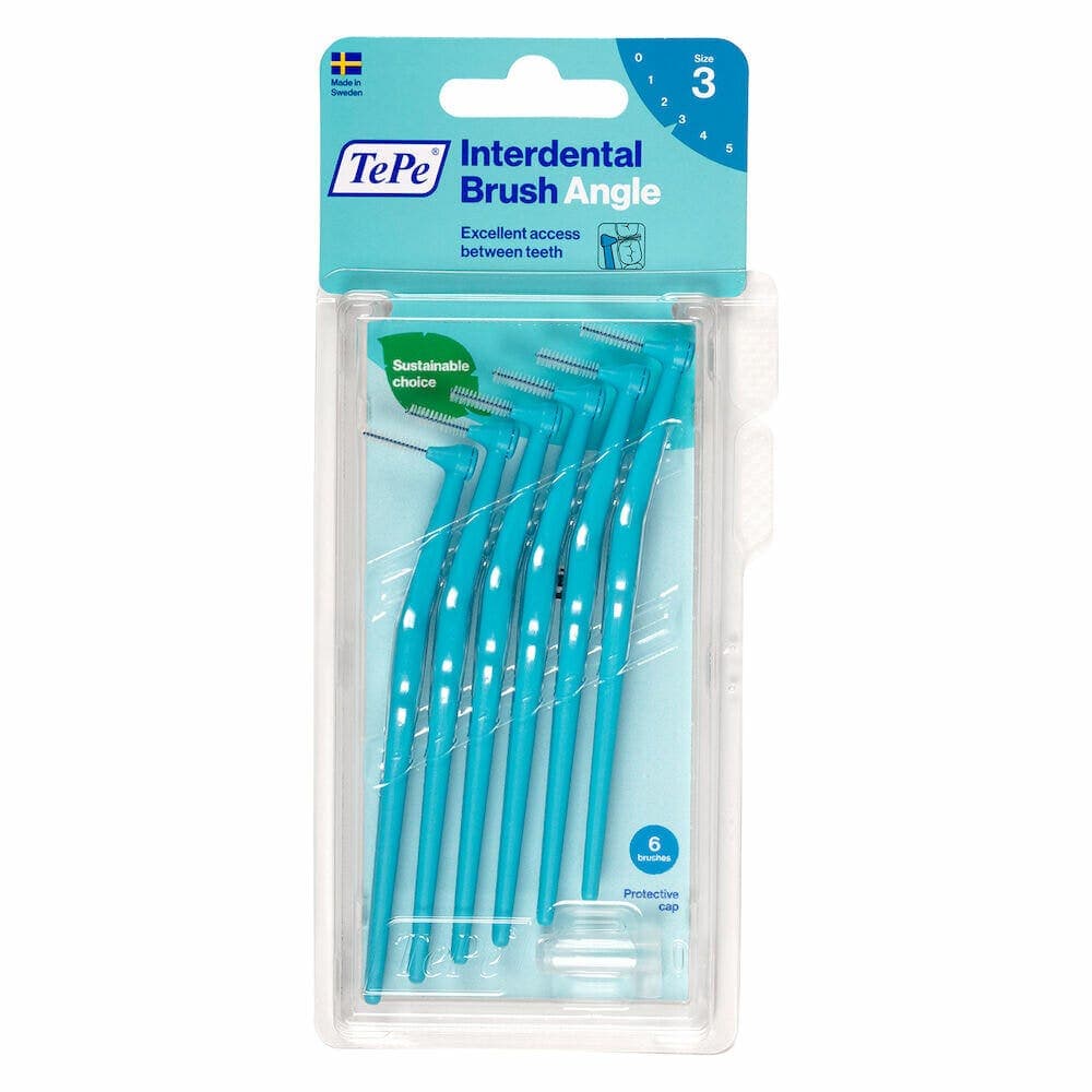 TePe Angle Cepillo Interdental Azul 0,6 mm – Pack de 6 unidades
