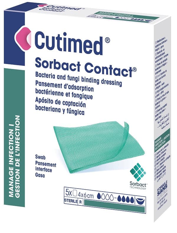 Cutimed Sorbact – Apósito 4×6 cm, pack de 5