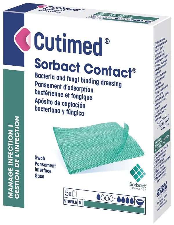 Cutimed Sorbact – Apósito 7×9 cm, pack de 5