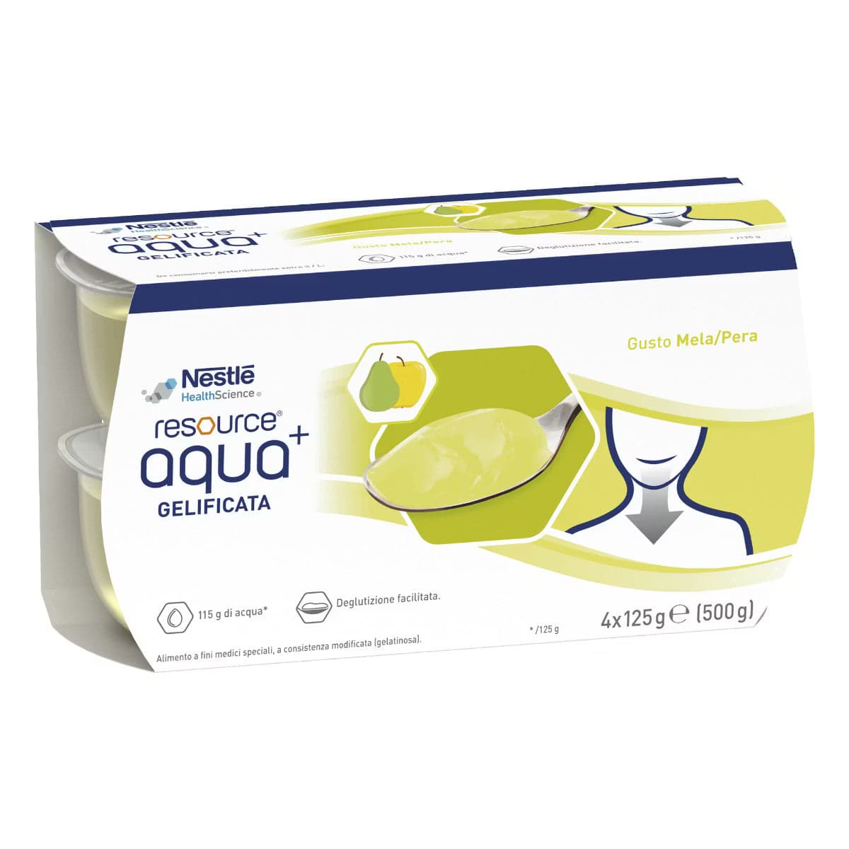 Resource Aqua+ Manzana-Pera – 4 x 125 g
