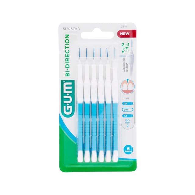 GUM BI-DIRECTIONAL Cepillo de Dientes Microfino – 1 unidad