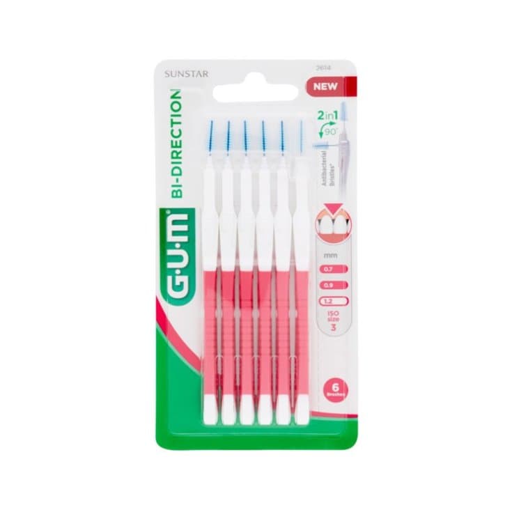 GUM BI-DIRECTIONAL Cepillo Interdental Fine – 6 unidades