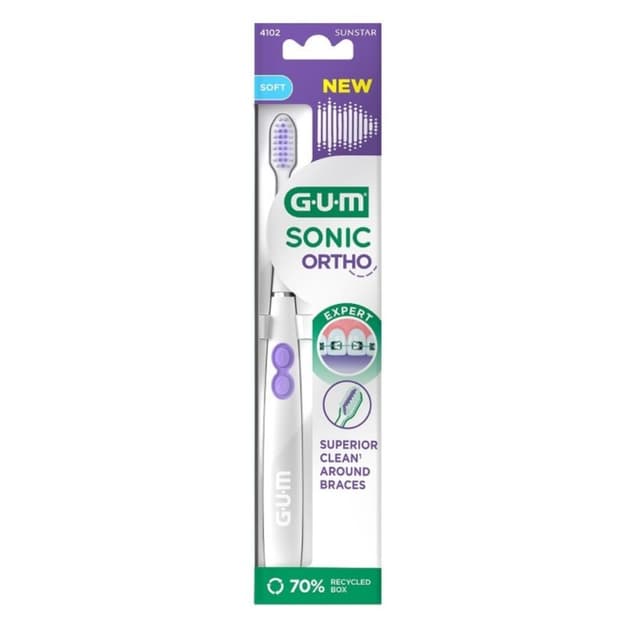 GUM Sonic Ortho Cepillo de dientes sónico a pilas