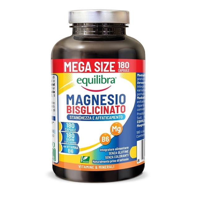 Magnesio + Vitamina B6 – 180 cápsulas | Equilibra Magnesio Bisglicinato