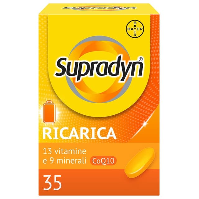 Coenzima Q10 4,5 mg + Vitamina C – 35 comprimidos recubiertos | Supradyn Ricarica
