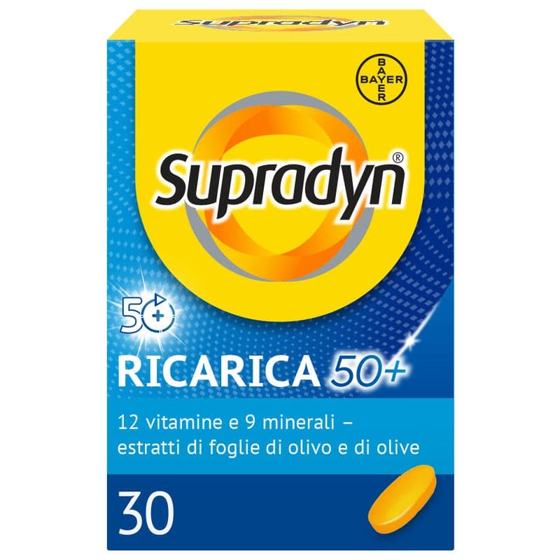 Multivitaminas + Minerales – 30 comprimidos para tragar | Supradyn Ricarica 50+ Deglut