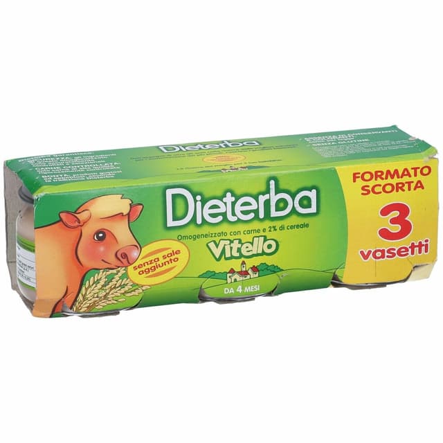 Dieterba Omo Vitello – Papilla de ternera – 3 × 80 g