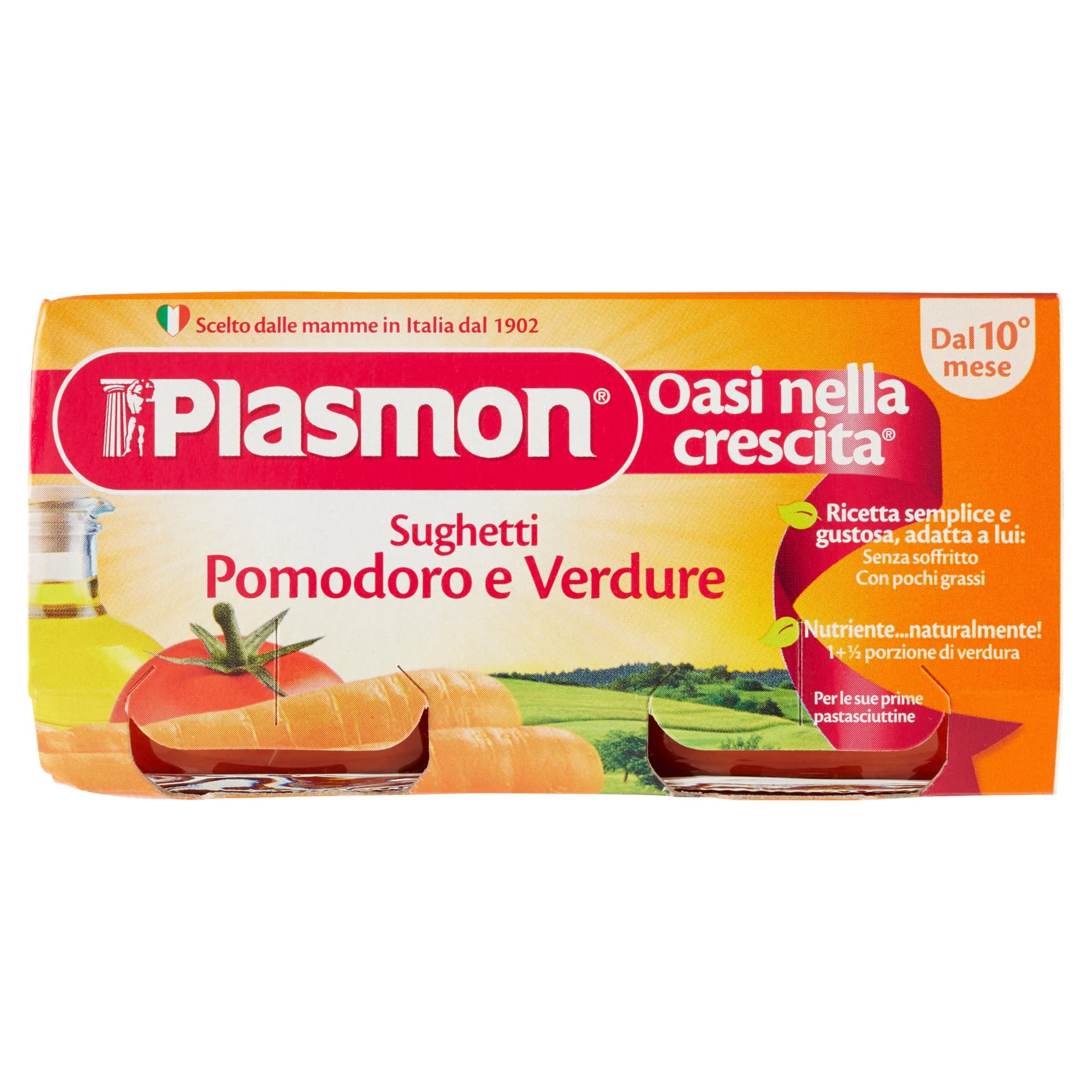 Plasmon Salsa de Tomate y Verduras – 2 × 80 g