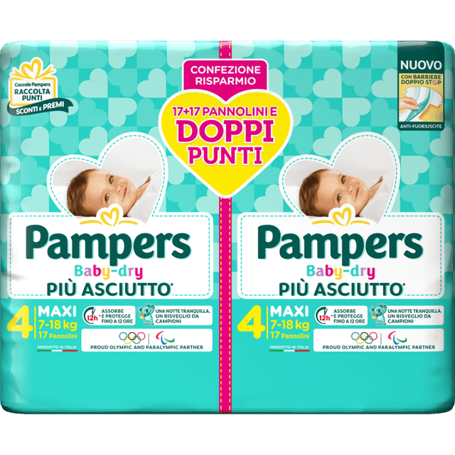 Pampers Baby-Dry Duo Pañales Maxi Talla 4 – 34 unidades