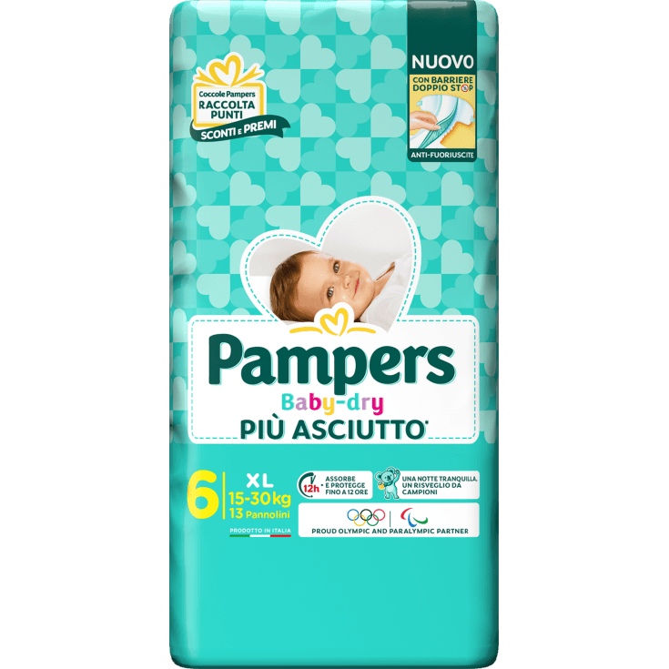 Pampers Baby-Dry Pañales Talla XL, 13 unidades