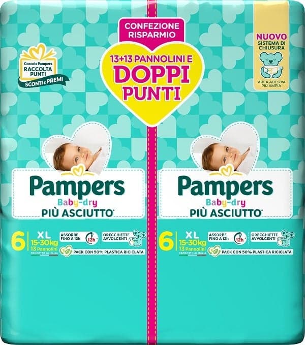 Pampers Baby-Dry Duo Pañales XL – 2 x 26 unidades