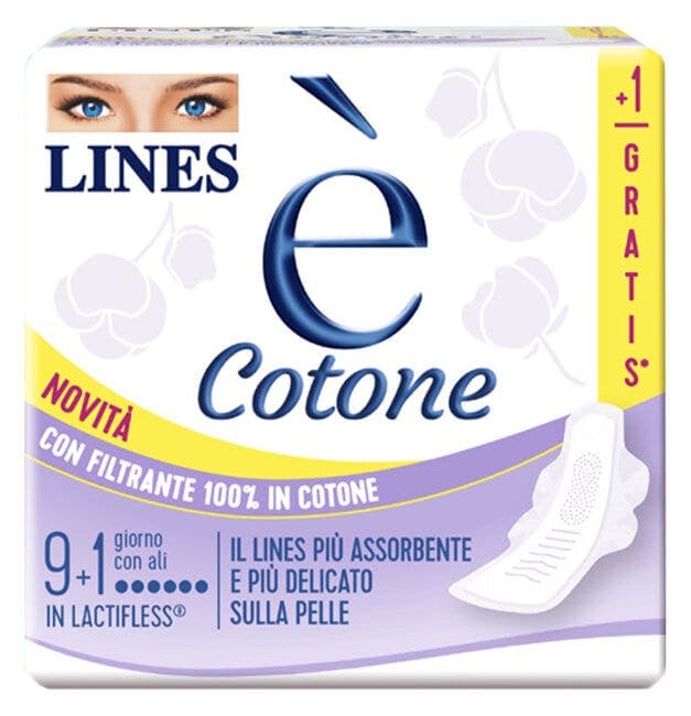 Lines è Cotone Ali – 9+1 Compresas higiénicas de algodón