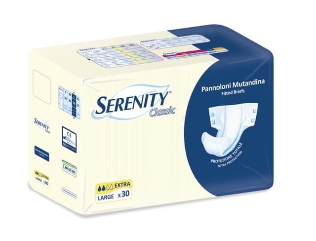 Serenity Classic Pañal de Incontinencia Extra Large – 30 unidades