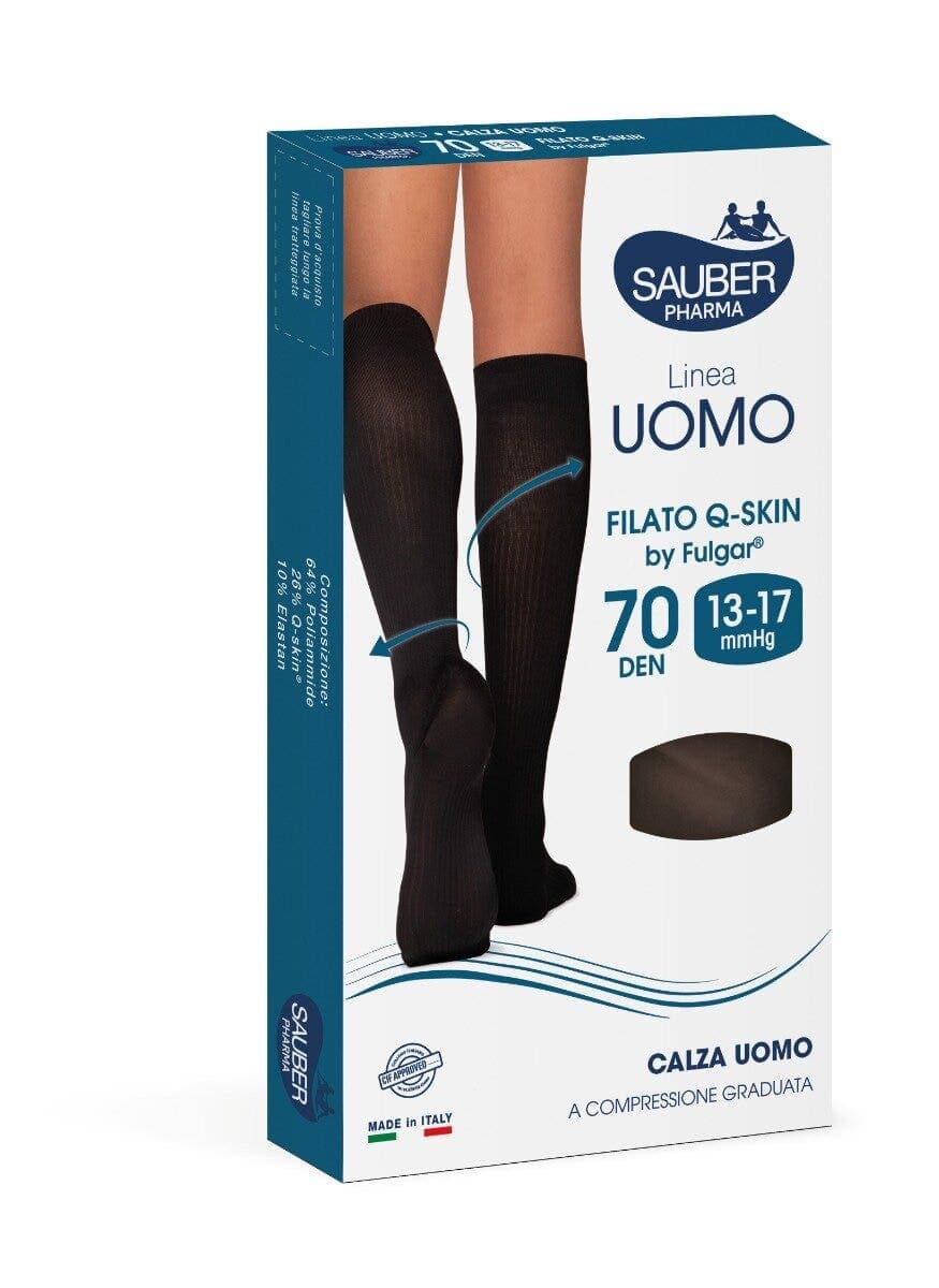Sauber Q-Skin Medias de Compresión 70D – Talla G, Negro