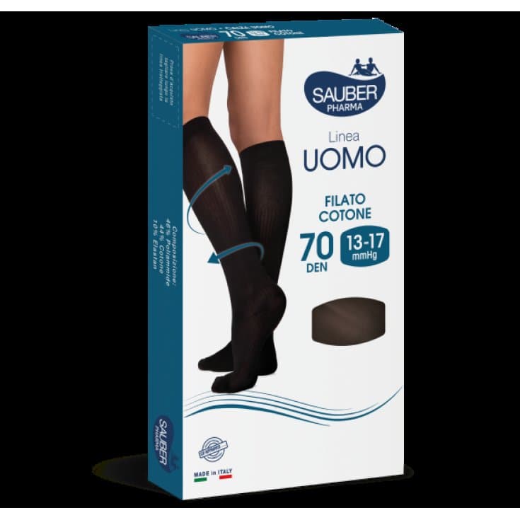 Sauber Media de Compresión Algodón 70D Talla M Azul