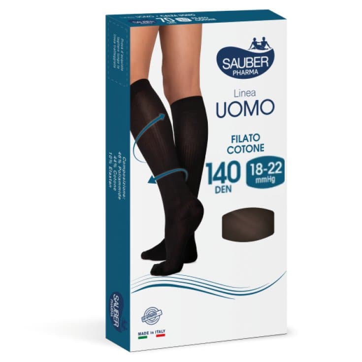 Sauber Media de Compresión Algodón 140D Talla M Azul