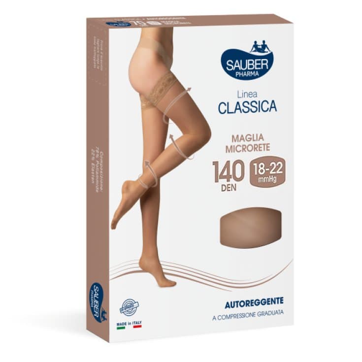 Sauber Medias de Compresión 140D Talla 3 Beige – 1 par